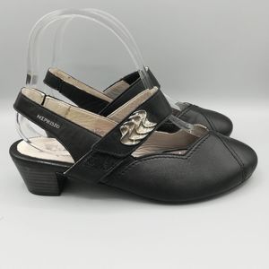 Mephisto Air-Relax Black Leather Pumps Sandals - Women's 7
